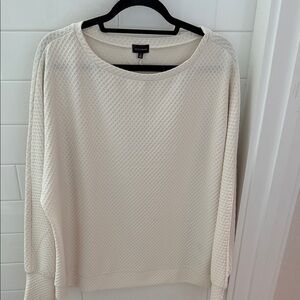 Buckle Cream Textured Crew Neck Sweater